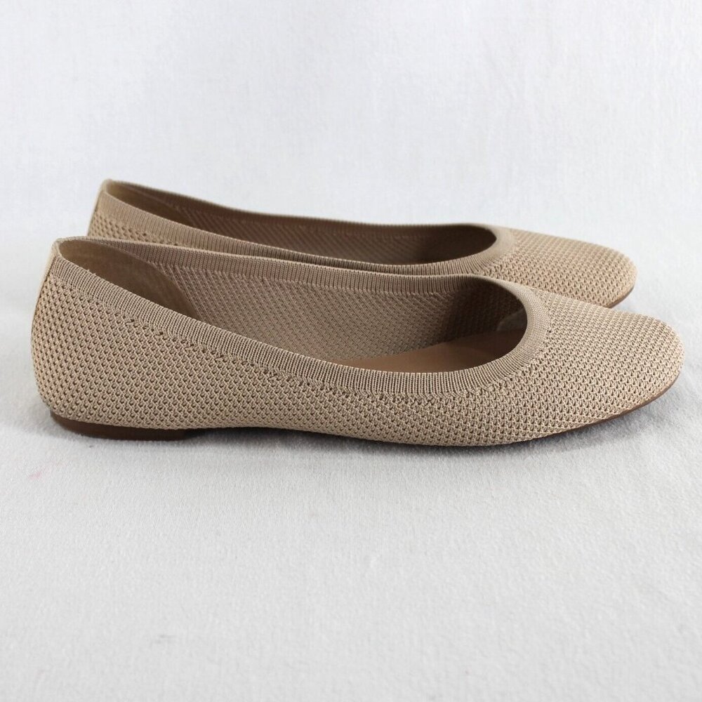 Lucky Brand Erin Ballet Flats Womens Size 10 M Tan Mesh Knit Shoes - Picture 4 of 8